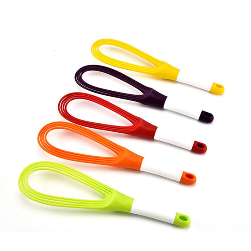 Kitchen Gadget 1pcs Multifunction Rotatable Balloon And Flat Whisk Egg Beater Plastic Hand Knead Dough Blender Egg Mixer Tools