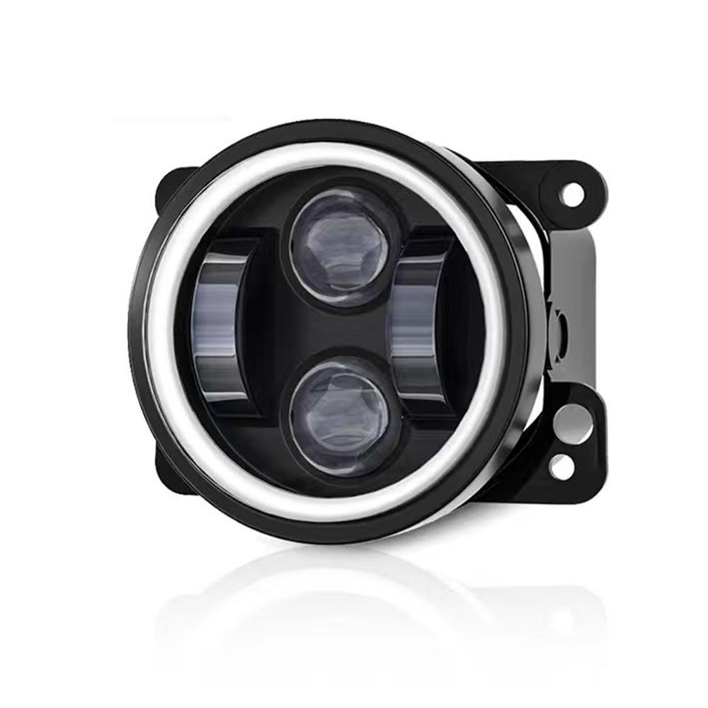 4 Inch LED Fog Lights White Halo Ring Angel Eyes DRL Amber Turn Signal Lamp 40W Round Auxiliary Lights For Jeep Wrangler JK TJ