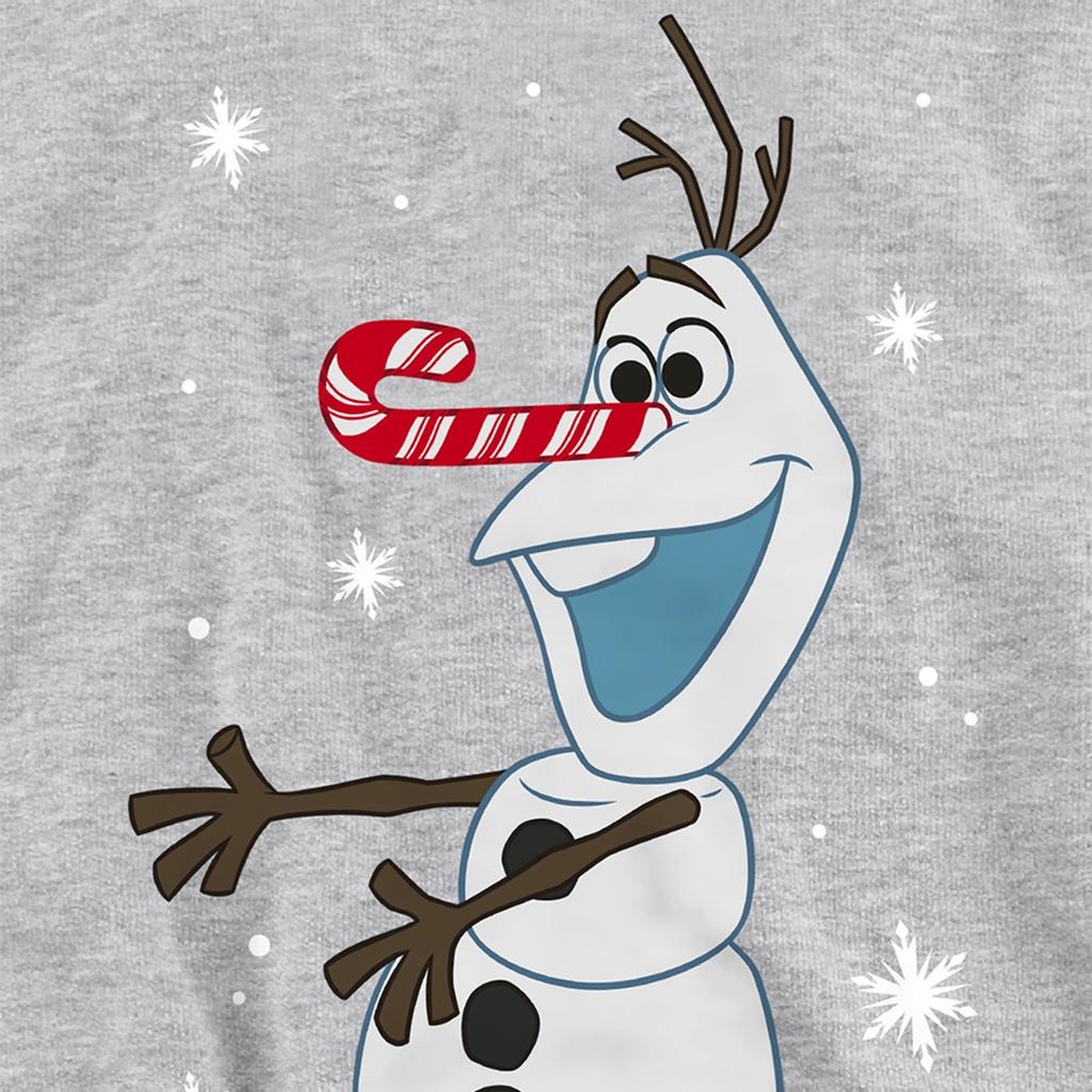 frozen Childrens/Kids Olaf Candy Cane Heather Christmas Pullover Hoodie