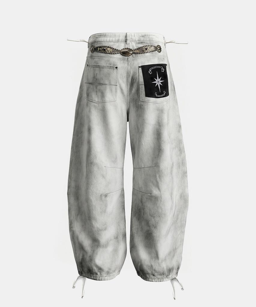 BADBLOOD Viper Gemstone Curved Pants - Dusty White