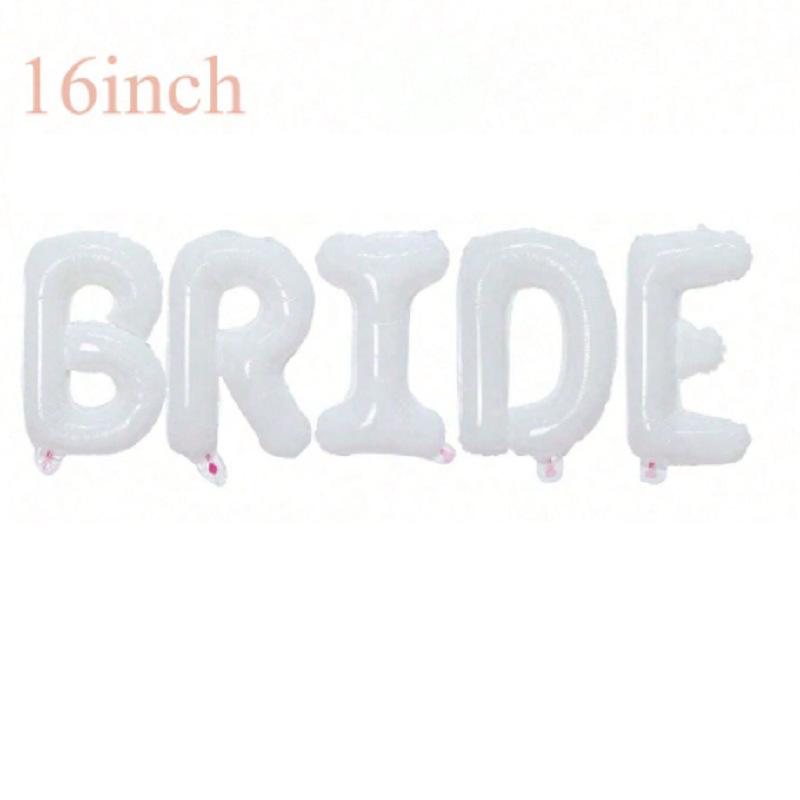16-Inch 'BRIDE TO BE' White Balloon Set & 40-Inch 'BRIDE' White Letter Balloons