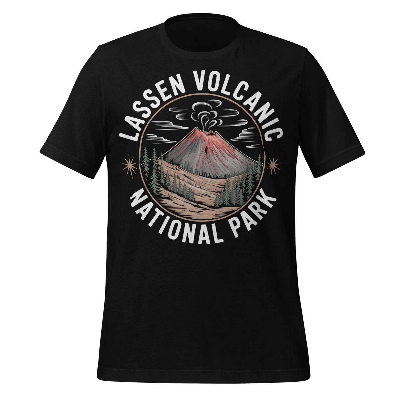 Lassen Volcanic Park T-Shirt Mountain Nature Graphic Tee Unisex Hiking Outdoors M