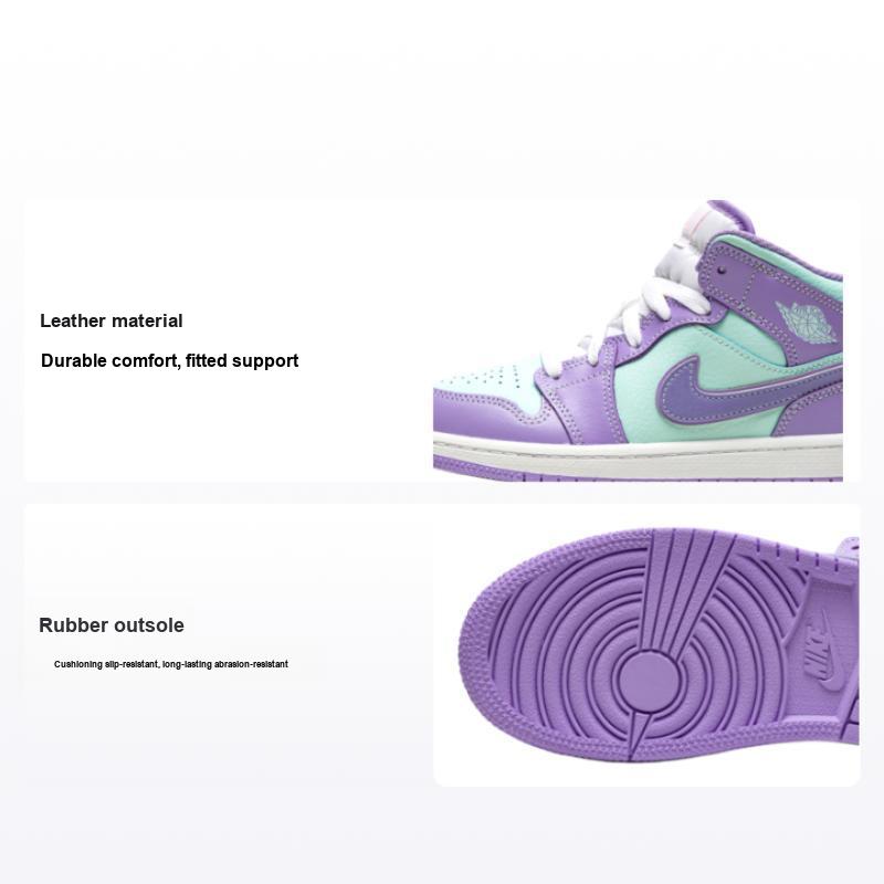 Детские кроссовки Air Jordan 1 Mid PS Purple Pulse Glacier Blue Arctic-Punch 640734-500 35