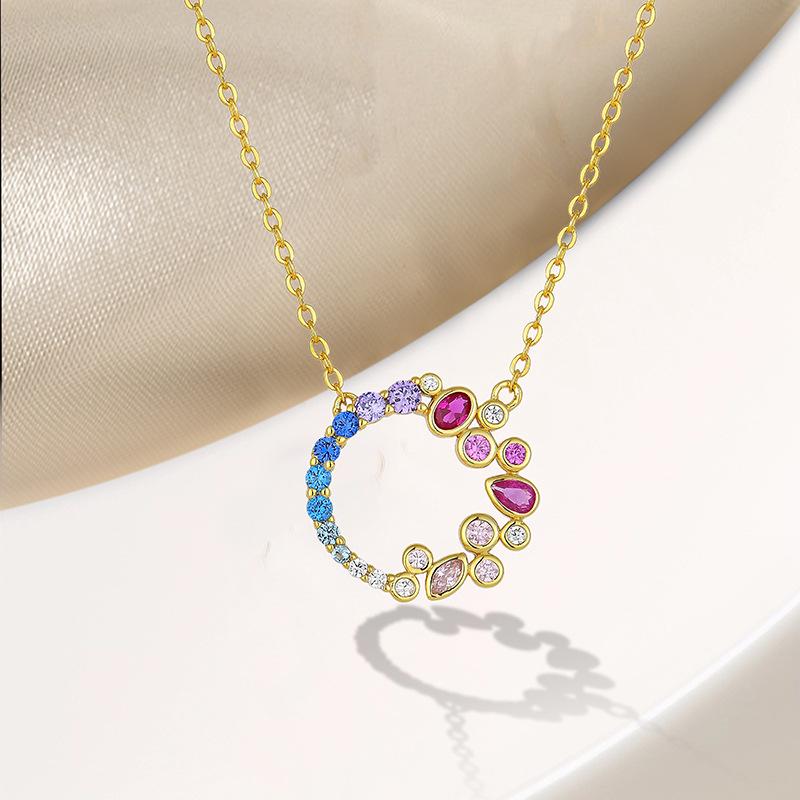 European & American S925 Sterling Silver Zircon Circle Necklace – Personalized Clavicle Chain Accessory