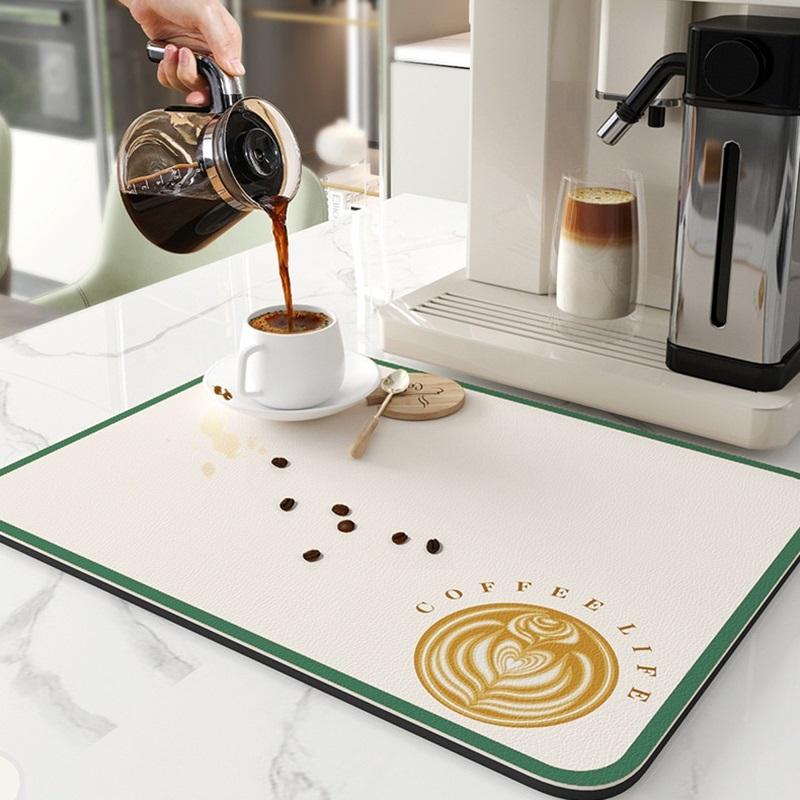 Super Absorbent Quick Drying Coffee Dish Luxury Absorbent Kitchen Drained Placemat Draining Pads For Dining Table Bathroom Plaid