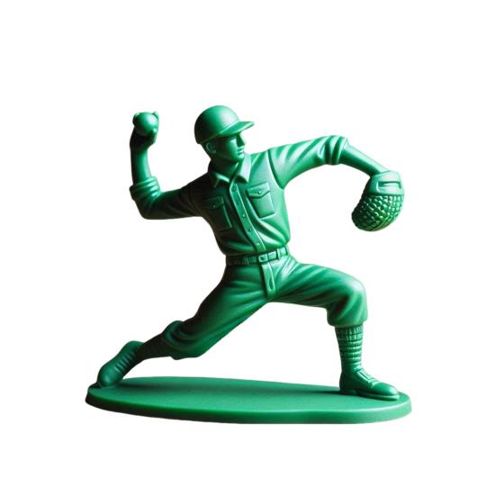 

Зеленая фигурка бейсболиста, питчера, ловца, полевого игрока, бейсболиста, солдата, скульптура, модель, игрушка, украшение для домашнего офиса, рабочего стола, орнамент C