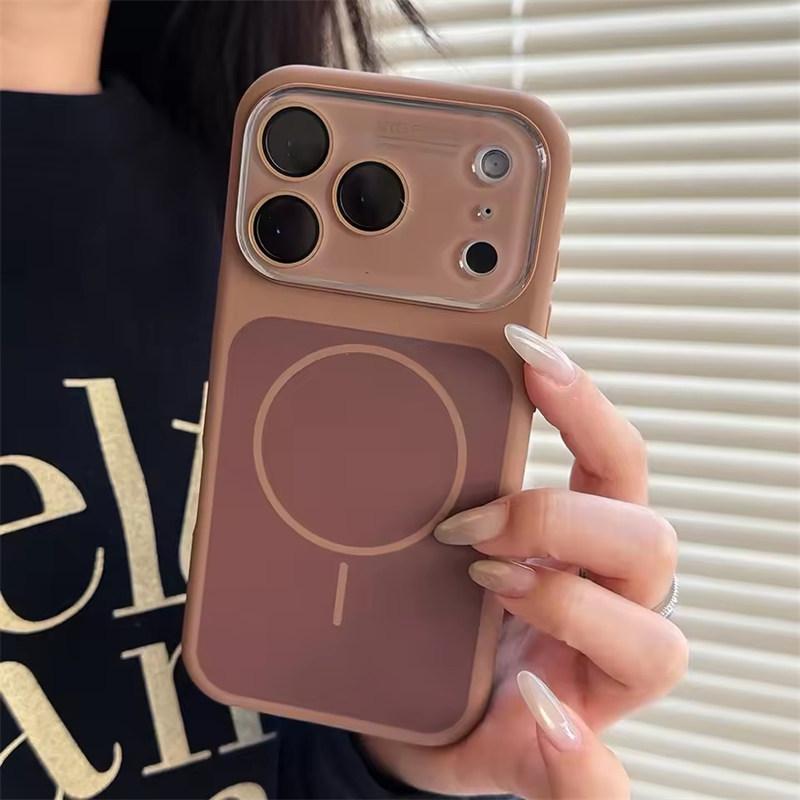 Liquid Silicone For Magsafe Magnetic Phone Case For iPhone 17 Air 16 15 Pro Max Instantly Turn 17 Large Window Shockproof Cover