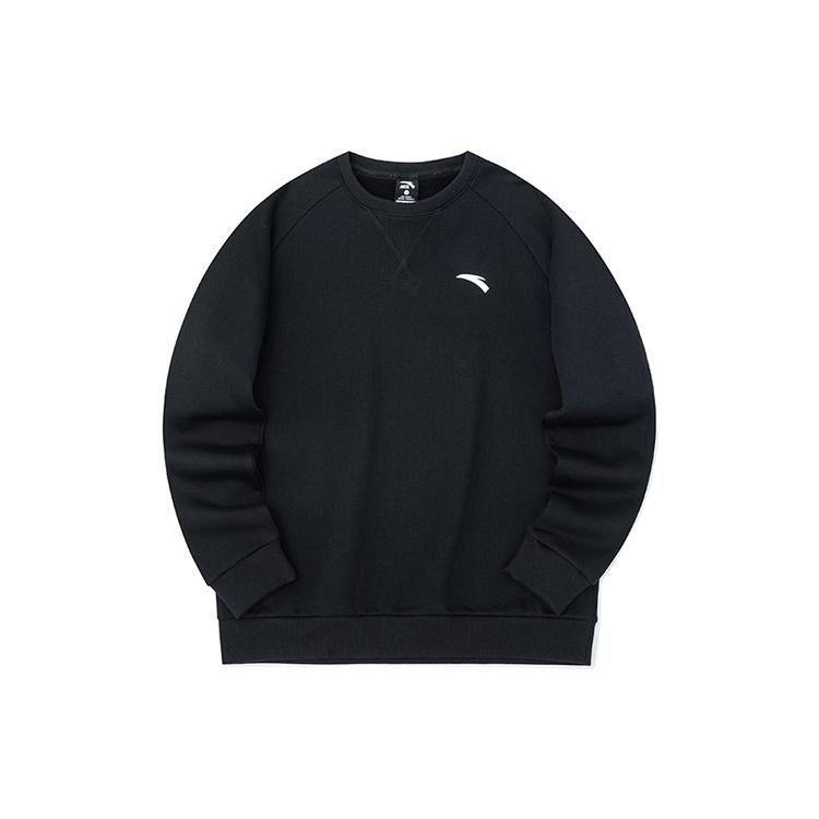 Anta Sweatshirts Men's Black Crew Neck Moderate Regular 952147768-2