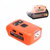 Battery Adapter for Craftsman/for Black Decker 14.4v-20v Li-ion Battery with Dual USB Work Light