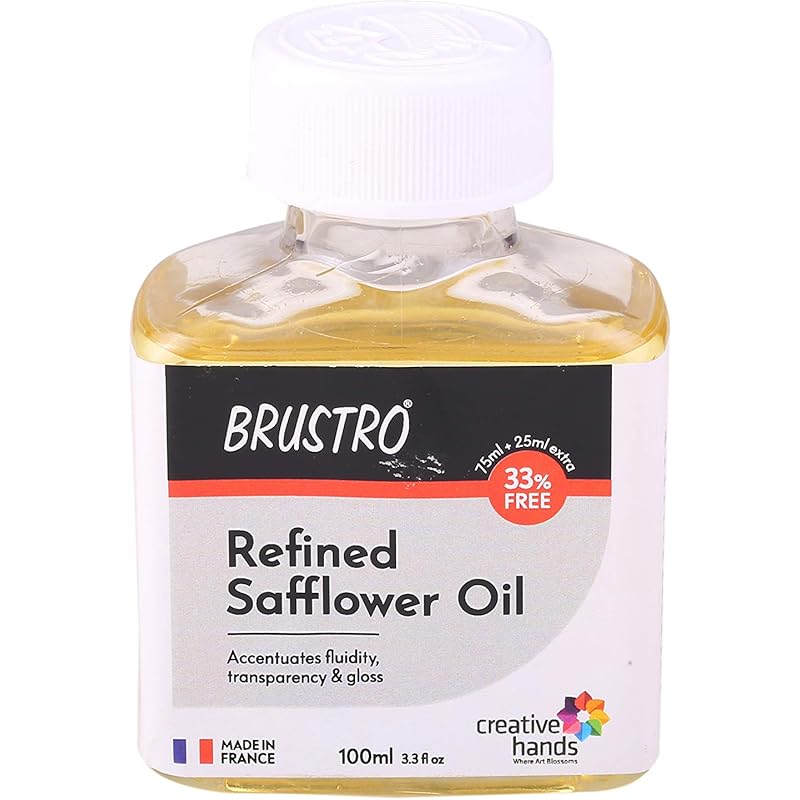 

Brustro Professional Refined Safflower Oil 100Ml (75Ml + 25Ml Free) Medium белый
