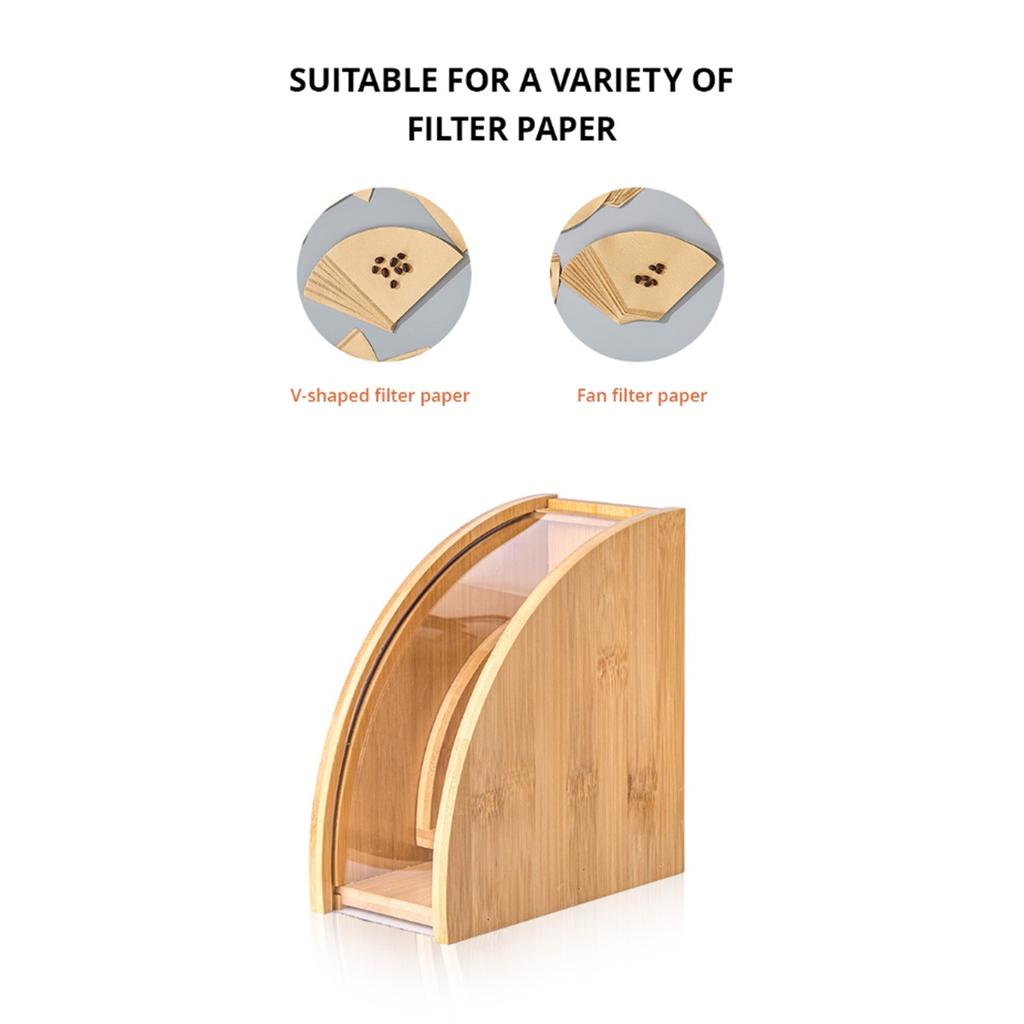 Coffee Filter Paper Holder Storage Box Wood Dust-proof V60 Filter Paper Rack Stand Home Cafe Making Coffee Accessories Coffeware