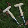 Plant Hole Digger for Planting Garden Seeds Bulbs Planting Tool Handheld Digger with Wooden T-Handle for Tulip Daffodil Saffron Vegetable Seeds