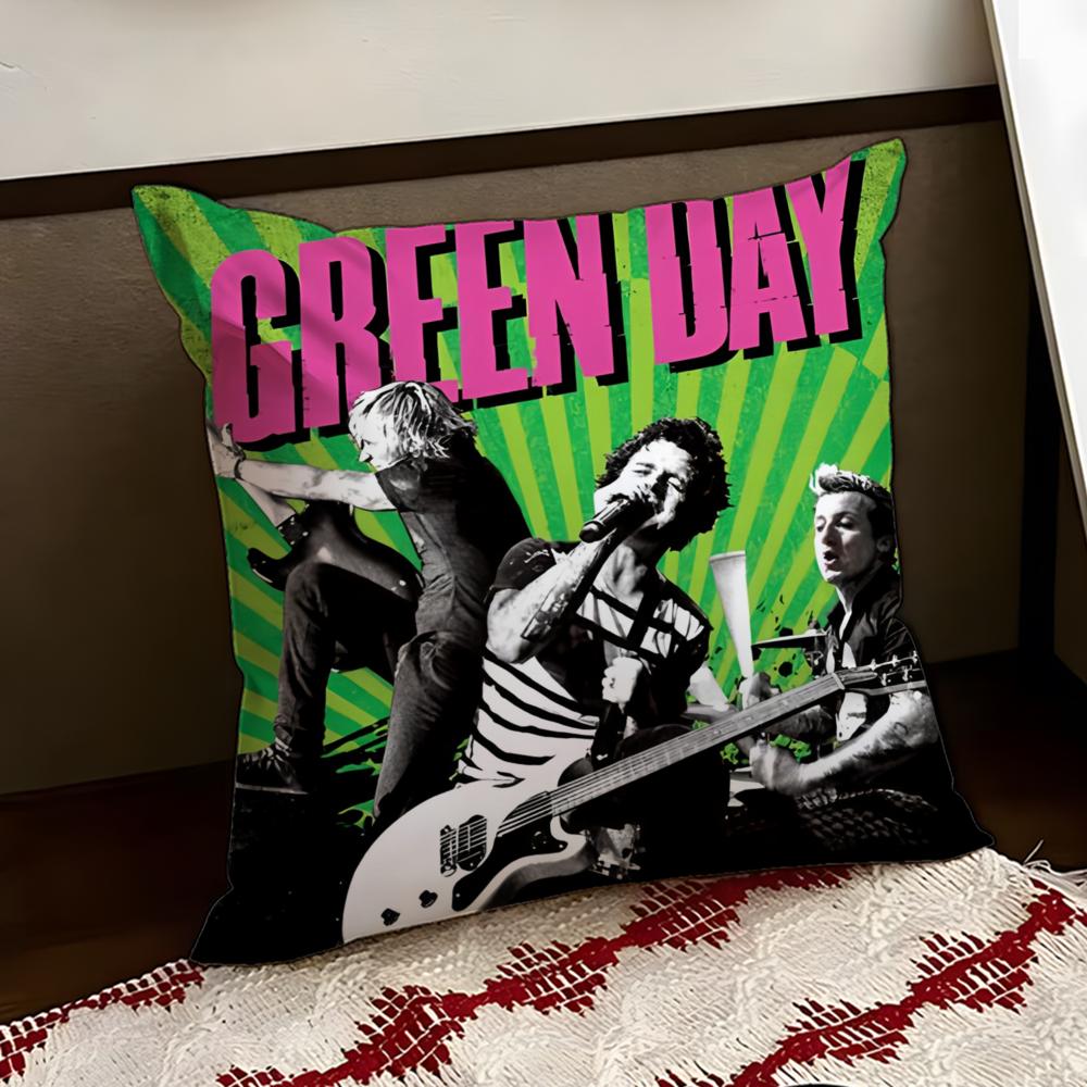 DGreen Day Band Cushion Cover Reversible Soft Durable Pillow Cover Home Car MultiScene Use for Daily Comfort
