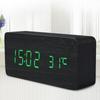 LED Wooden Alarm Clock Time Thermometer Snooze Voice Control Digital Table Clock