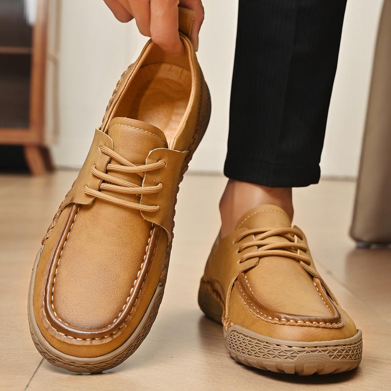 Fashion Brand Mens Casual Leather Oxford Shoes Business Party Office Leather Shoes Soft Sole Comfy Antiskid Outdoor Daily Sneakers Shoes