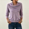 2026 Autumn/Winter Korean Style Slimming Loose Knit Lapel Sweater - Versatile Solid Color Women's Base Layer