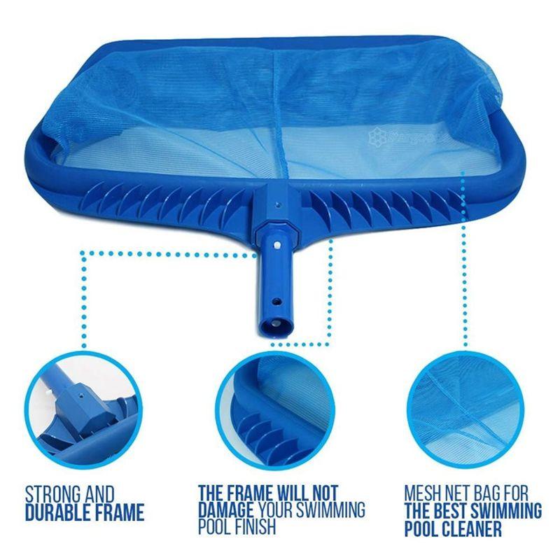 M-Modern-Professional Swimming Pool Skimmer Net, Heavy Duty Pool Leaf Rake With Ultra Deep Fine Mesh Durable Easy Install Easy T