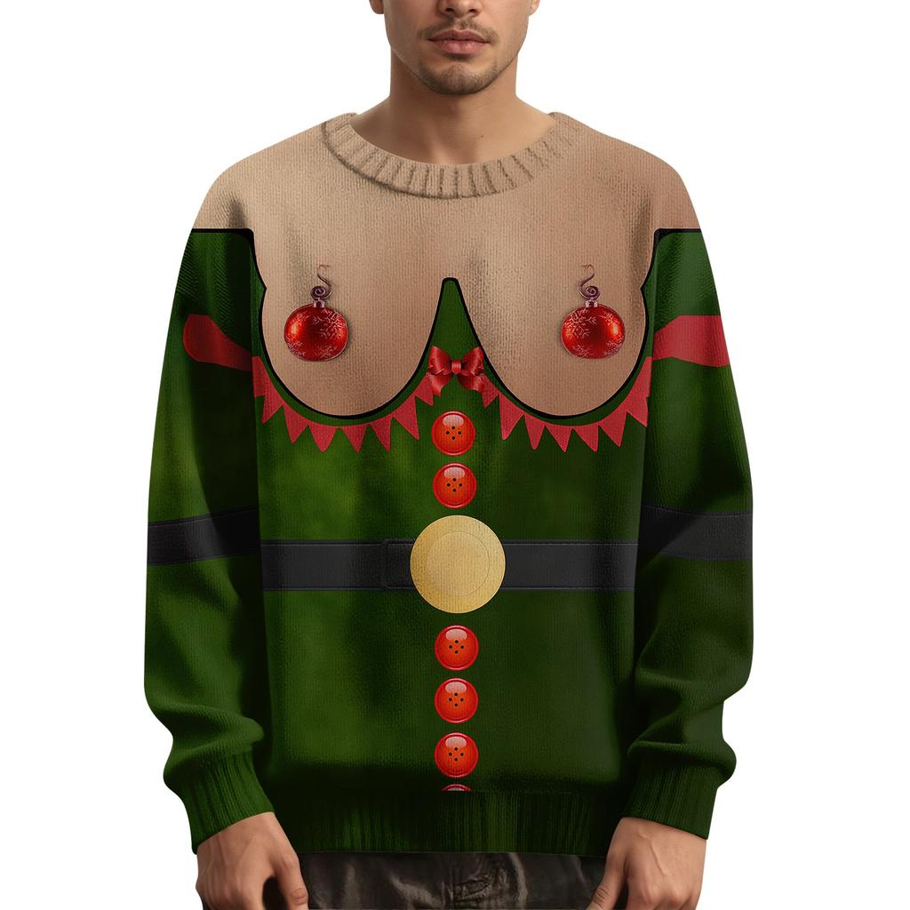 Men's Christmas  Printed Collar Sweater
