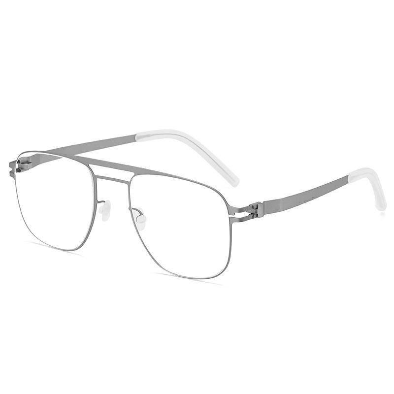 ELI Men s Aviator Myopia Glasses Frame - Screwless, Thin Steel, Large, Simple Design