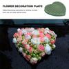 1pcs Large Floral Foam Blocks Heart Shaped Floral Bricks with Suction Cup Tray Green Florist Sponge Flower Mud for Wedding Party