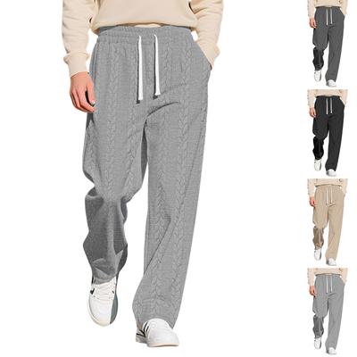 Herren Casual Sport Einfarbiges Muster Kordelzughose