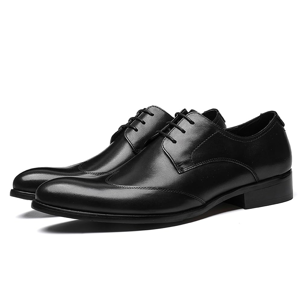 Business Outer Straight Wing Genuine Leather [ASTONMJAZZ] Shoes, Men's Shoes, Wings, Tip, Tip, Men's Leather, Shoes, Black/Wine Red/Brown (Black, 27.0