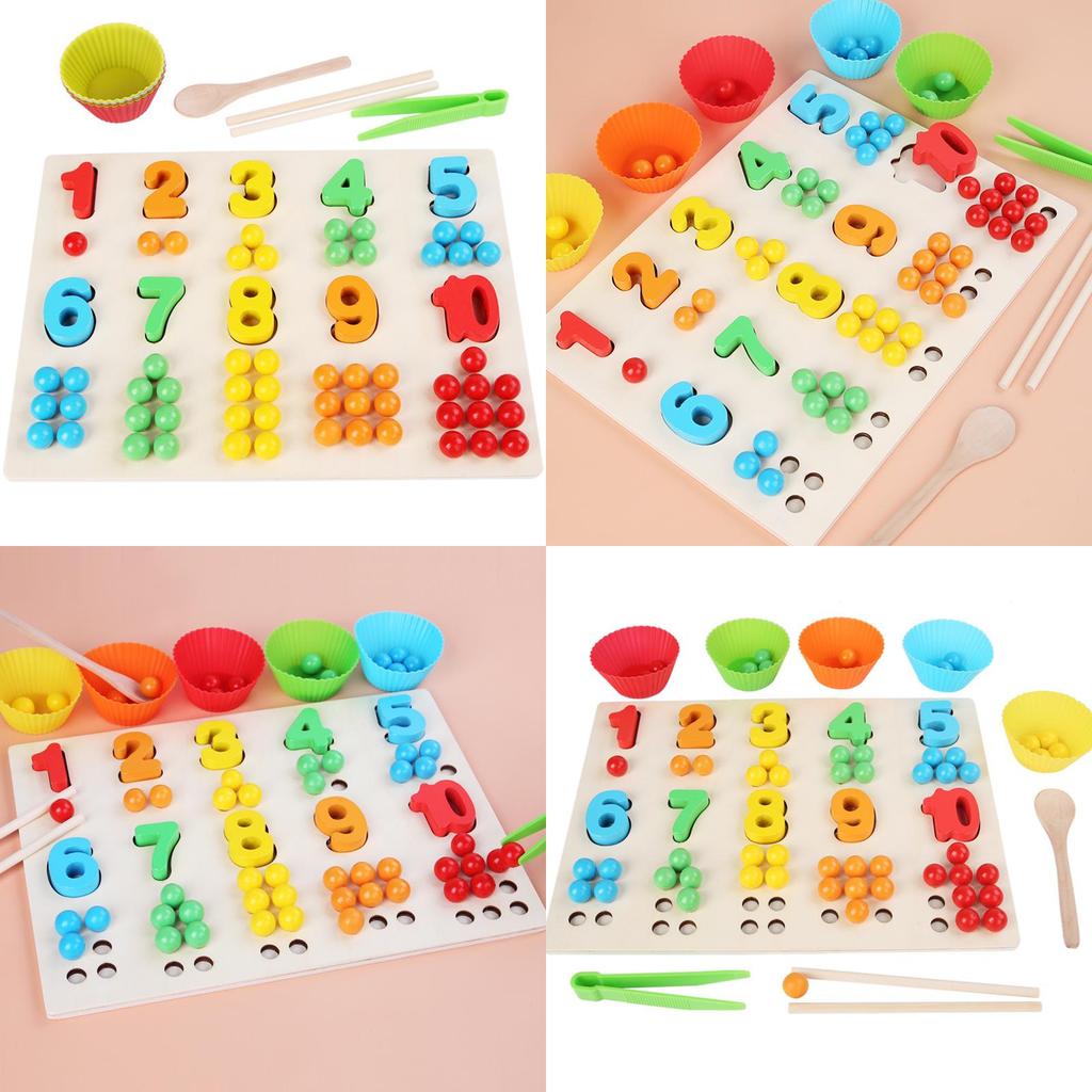 Wooden Number Bead Sorting Board Educational Toy For Toddlers Learning And Cognitive Development