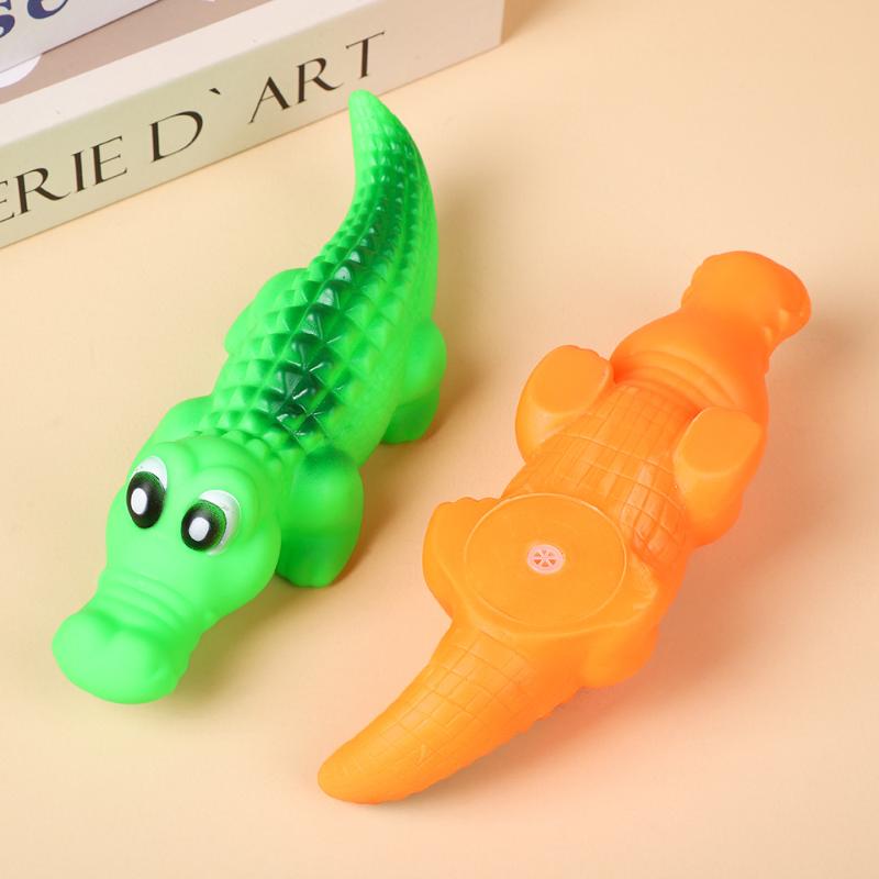 Quietschendes Gummi-Krokodil Hundespielzeug - Langlebiges Kau- und Spiel-Haustierspielzeug für Hunde, Lustiges Tierdesign für interaktive Spiele
