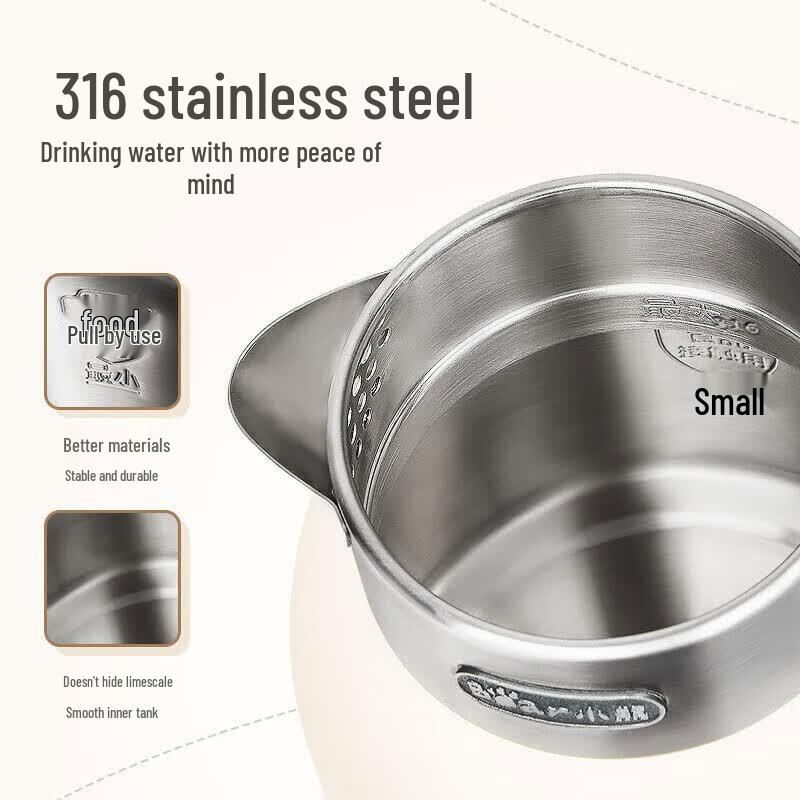 Bear 316 Stainless Steel Double-Layer Anti-scald Electric Kettle CN Plug (adapter Included)