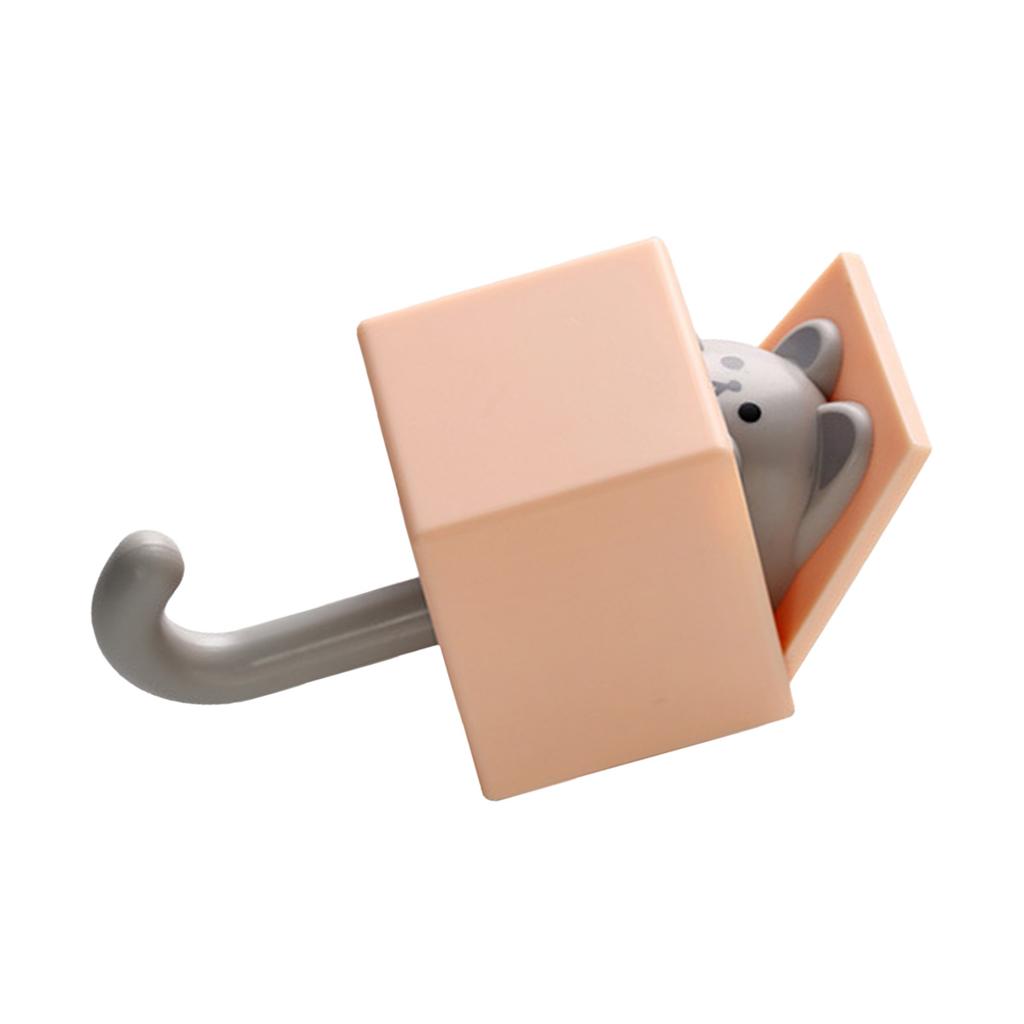 Cute Animal Hook Adhesive Coat Hook Wall Mount 3.3lb Bearing Capacity Key Hook for Clothes Scarf Hat Towel Bag