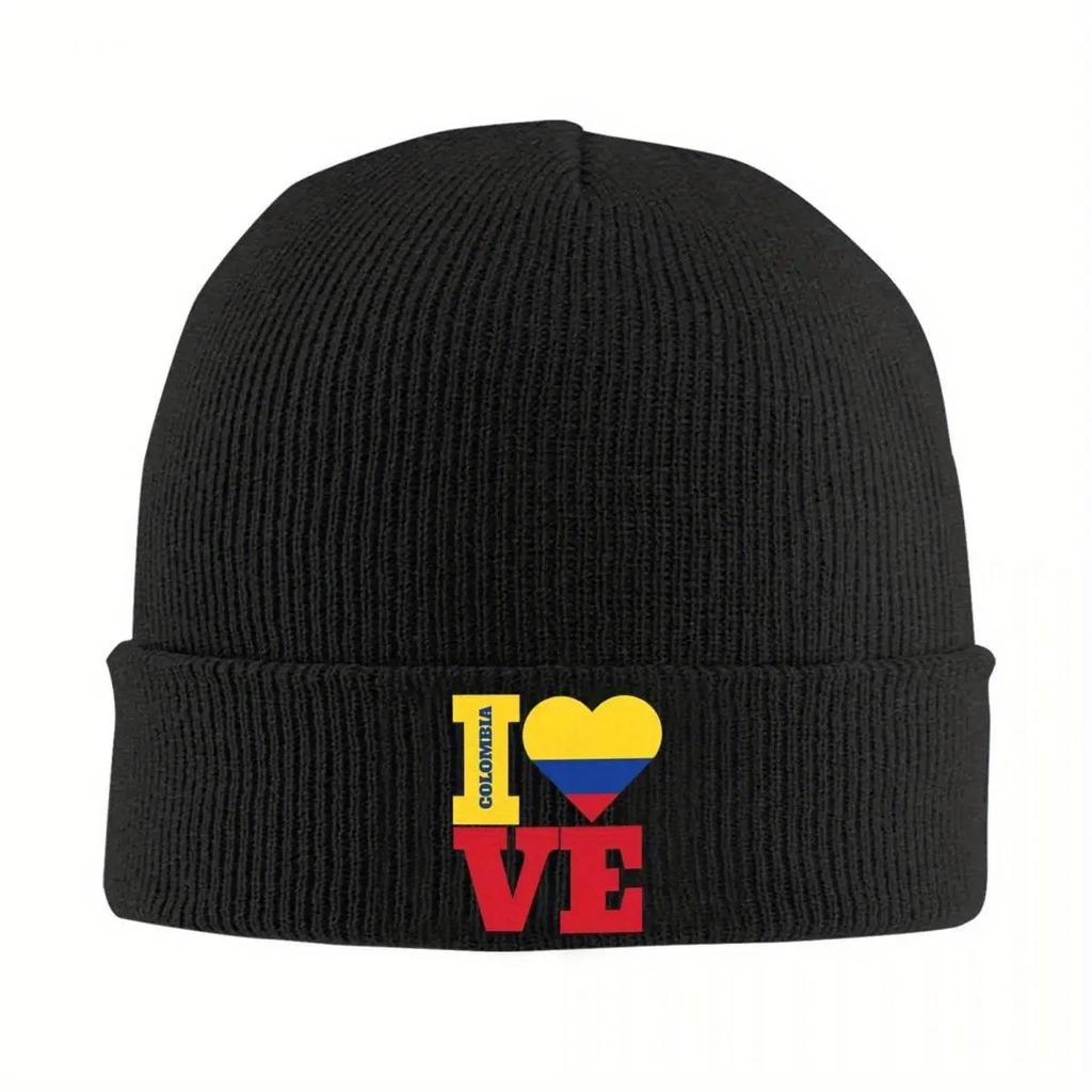 New New I Heart Venezuela Flag Knitted Hat Womens Unisexs Beanie Autumn Winter Casual Hat Acrylic Venezuelan Sandwich Warm C