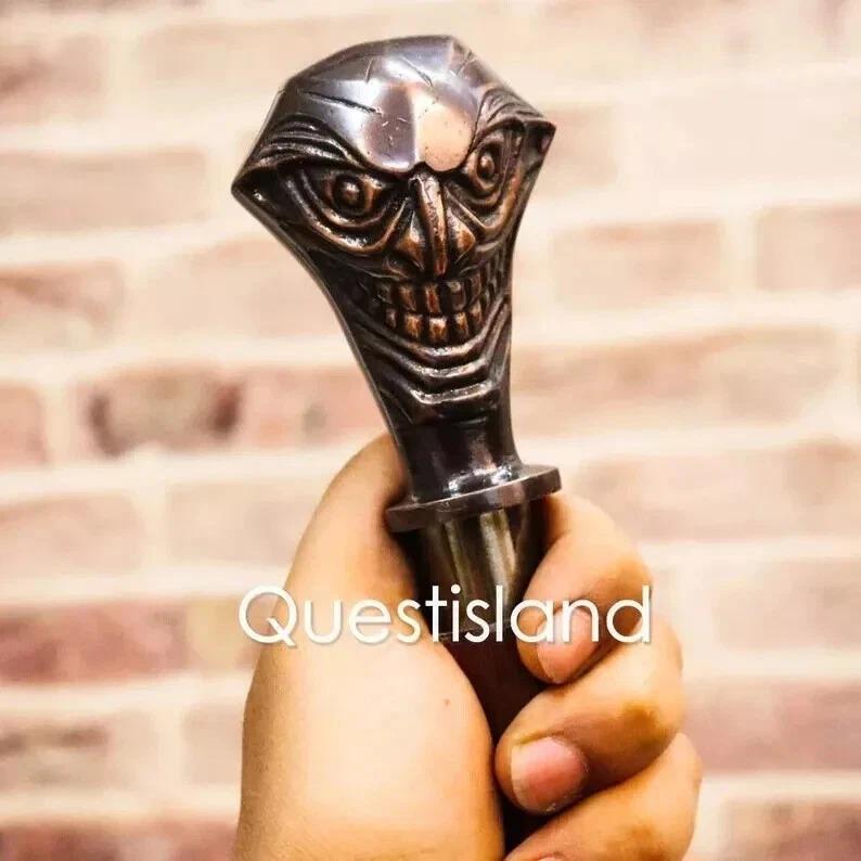 

Joker Handle Wooden Victorian Foldable Cane Collectible Men s Gift