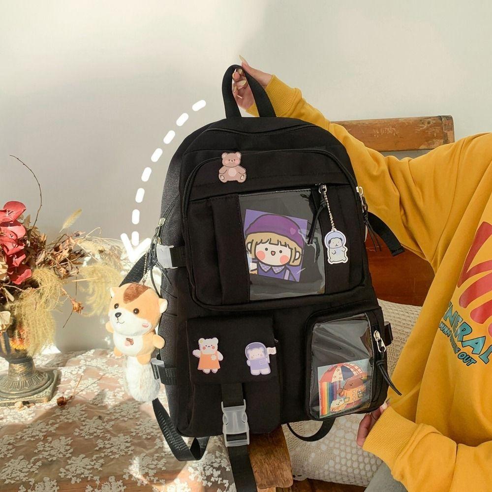 

Student Multi-Pocket Large Capacity Shoulders Bag School Bags Kids Backpacks Children Schoolbags Black