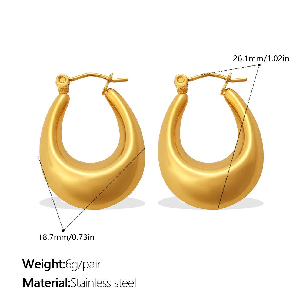 Gold U-Shaped 3D Metal Ear Cuffs - Simple and Fashionable C-Shaped Earrings