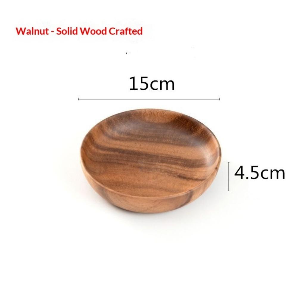 South American Walnut Melon Seeds Plate Japanese Solid Wood Snacks Fruit Dessert Tray Creative Acacia Wood Dessert Plate