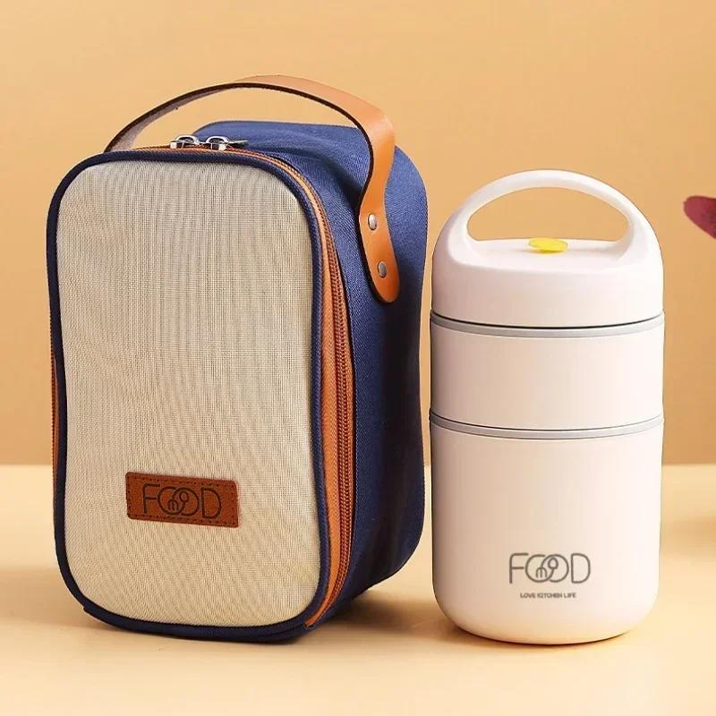 Thermal Lunch Box Stainless Steel Vacuum Insulated Lunch Bag Food Warmer Soup Cup Thermos Containers Lunch Box for Kids Tupper