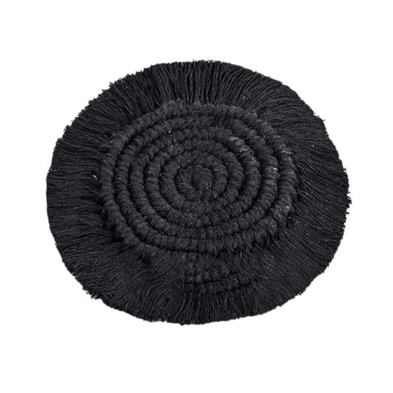 Cup Mat Highly Absorbent Braided Drink Coaster Solid Color Heat-Resistant Reusable Woven Coaster Cup Pad