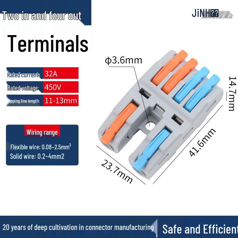 Quick Connector for Home Wiring: Two-in-Six-Out, Four-Out, Eight-Out Terminal Block for Distribution Box