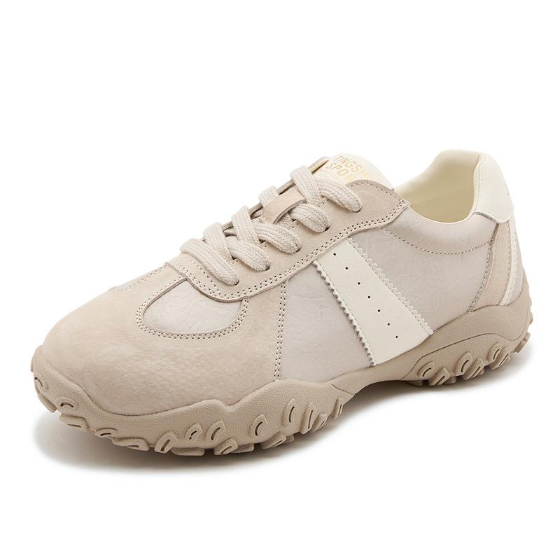 

Leather thick-soled German training shoes for women s 2025 spring new versatile breathable soft-soled sports comfortable Forrest Gump casual shoe 35