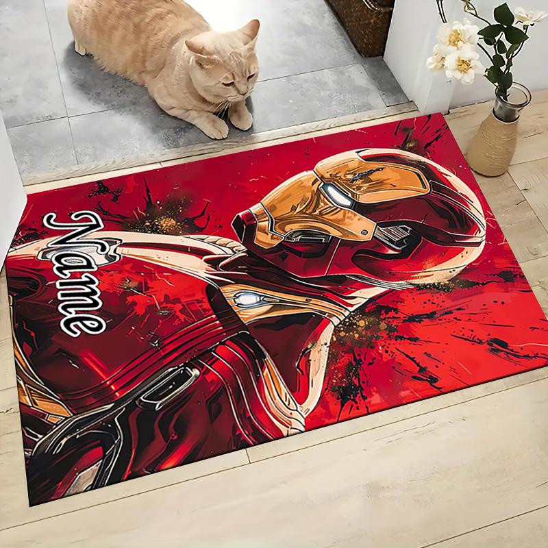 Custom Name "Iron Man: Power Glory" Carpet Rug Customizable Soft Washable Anti-Slip Home Living Room Sofa Mats Personalized Rug. 0909284