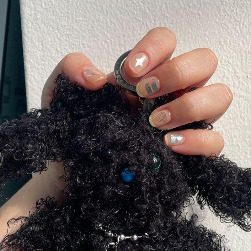 UUUUU. Silver Planet Gel Nails 1EA