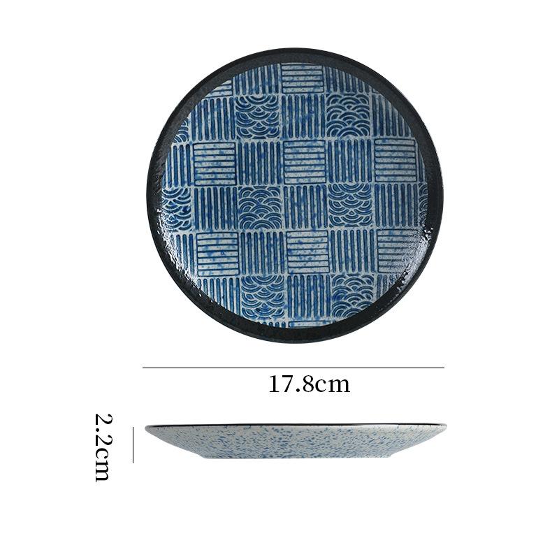 Japanese Retro Shallow Plate, Japanese Ceramic Tableware, Breakfast Plate, Bone Plate, Vegetable Plate, Creative Steak Plate, Restaurant Plate