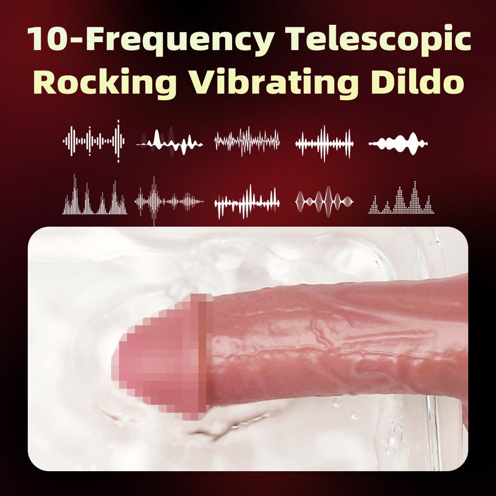 Realistic Dildo Vibrator Soft Heated Huge Thrusting Telescopic Rotating Remote Control Suction Cup G-Spot Clit Stimulation Couple Women Adult Sex Toys