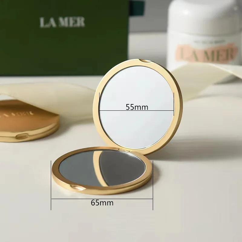 

1pcs Clamshell Mirror, Gilt Galvanized Metal Mirror, Copper Mirror, Portable Small Makeup