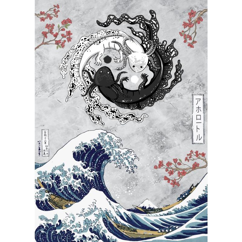 Japanese Yin Yang Koi Fish Classical Canvas Paintings Wall Art Posters and Prints Great Wave Famous Art Pictures Room Home Decor