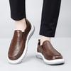 Fashion Mens Slip On Flats British Style Male Loafers Soft Bottom Wear-resistant Comfortable Dress Shoes New Men's Genuine Leather Shoes
