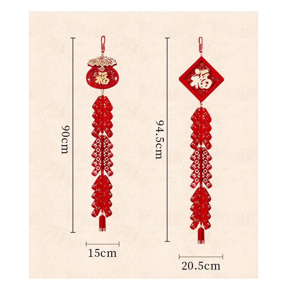 2026 Year Of The Horse Spring Festival Firecracker Pendant Chinese New Year Lucky Character Pendant Home Store Decoration Gift