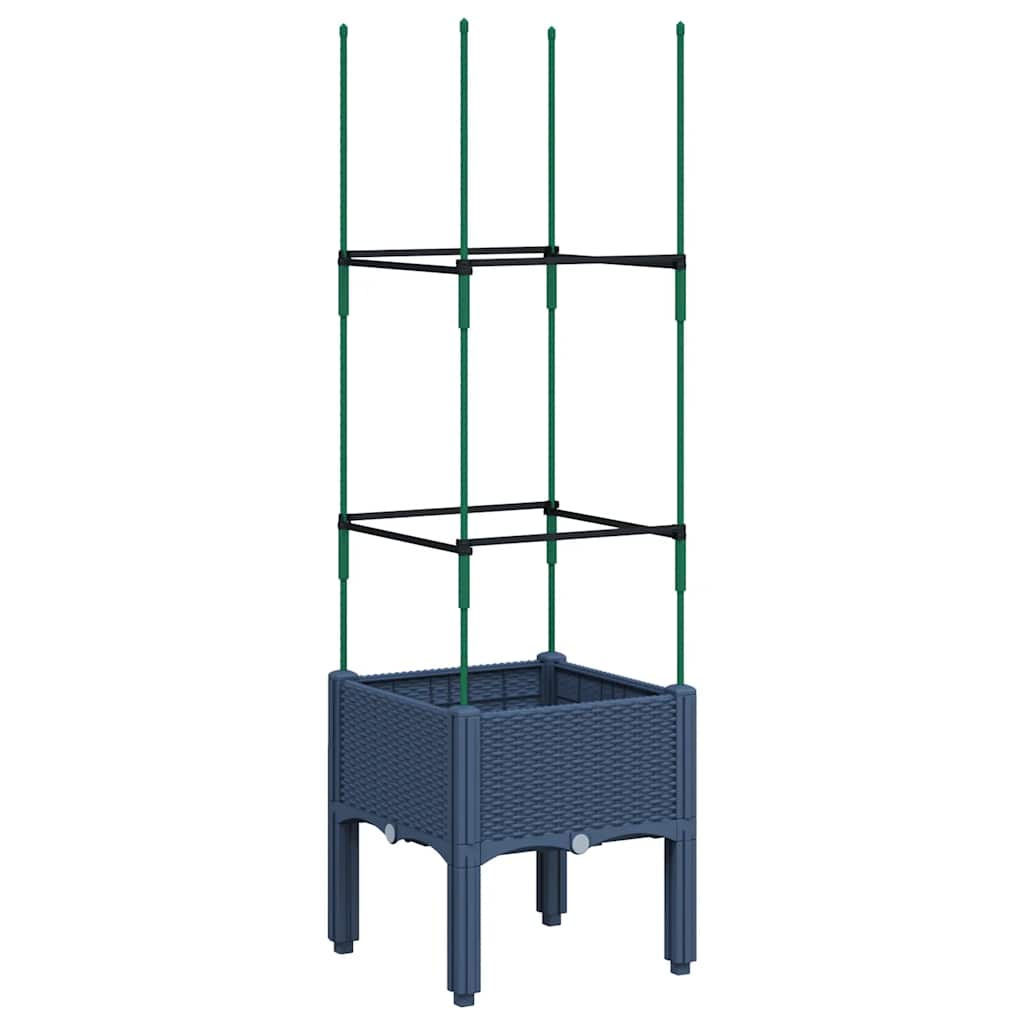 Planter with Trellis Blue Gray 40 X 40 X 142.5 Cm PP