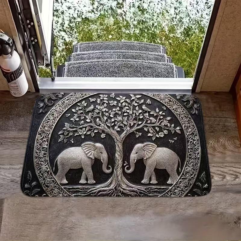 Retro Floor Mat Entry Entrance Crystal Velvet Dirt-resistant and Wear-resistant Floor Mat Floor Mat 40*60cm