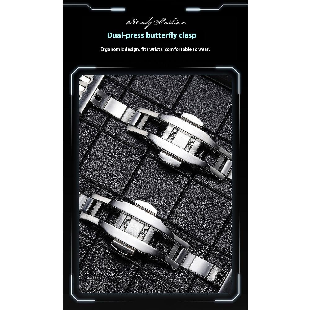 VA VA VOOM Dual Calendar Business Men's Watch Waterproof Luminous Quartz Steel Belt Watch